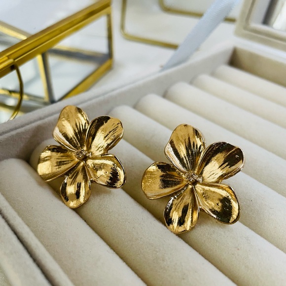 Zara Jewelry - Gilded Blossoms Golden Flower Earrings For Glamorous Style from NYC